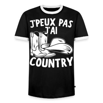 Je Peux Pas J'Ai Country - T-shirt contrasté Homme - noir/blanc - Devant - AI Model Female 172 light (172cm) & AI Model Male 178 light (178cm)