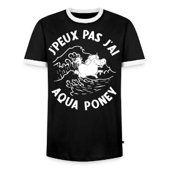 Je Peux Pas J'Ai Aqua Poney - T-shirt contrasté Homme - noir/blanc - Devant - AI Model Female 172 light (172cm) & AI Model Male 178 light (178cm)