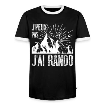 Je Peux Pas J'ai Rando - T-shirt contrasté Homme - noir/blanc - Devant - AI Model Female 172 light (172cm) & AI Model Male 178 light (178cm)