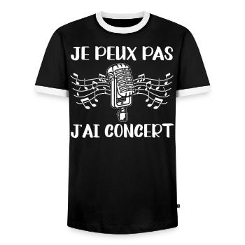 Je Peux Pas J'Ai Concert - T-shirt contrasté Homme - noir/blanc - Devant - AI Model Female 172 light (172cm) & AI Model Male 178 light (178cm)