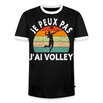 Je Peux Pas J'Ai Volley - T-shirt contrasté Homme - noir/blanc - Devant - AI Model Female 172 light (172cm) & AI Model Male 178 light (178cm)