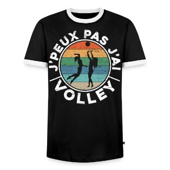 Je Peux Pas J'Ai Volley - T-shirt contrasté Homme - noir/blanc - Devant - AI Model Female 172 light (172cm) & AI Model Male 178 light (178cm)