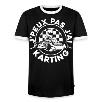 Je Peux Pas J'Ai Karting - T-shirt contrasté Homme - noir/blanc - Devant - AI Model Female 172 light (172cm) & AI Model Male 178 light (178cm)
