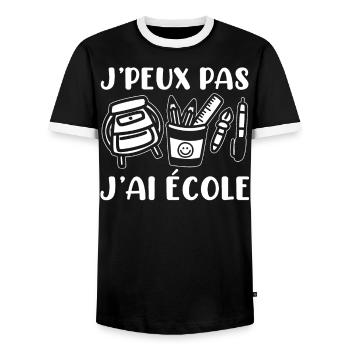 Je Peux Pas J'Ai École - T-shirt contrasté Homme - noir/blanc - Devant - AI Model Female 172 light (172cm) & AI Model Male 178 light (178cm)