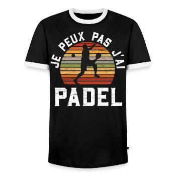Je Peux Pas J'Ai Padel - T-shirt contrasté Homme - noir/blanc - Devant - AI Model Female 172 light (172cm) & AI Model Male 178 light (178cm)