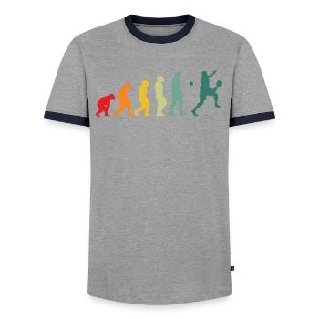 Évolution Padeliste Joueur De Padel - T-shirt contrasté Homme - gris/marine  - Devant - AI Model Female 172 light (172cm) & AI Model Male 178 light (178cm)
