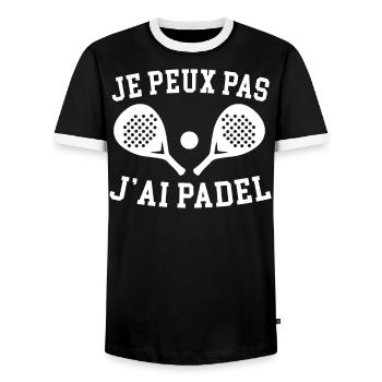 Je Peux Pas J'Ai Padel - T-shirt contrasté Homme - noir/blanc - Devant - AI Model Female 172 light (172cm) & AI Model Male 178 light (178cm)