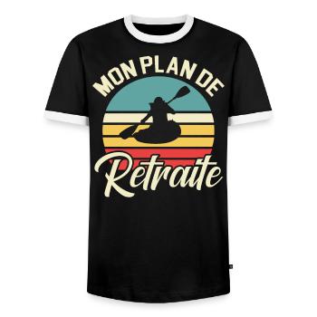 Mon Plan De Retraite Kayak - T-shirt contrasté Homme - noir/blanc - Devant - AI Model Female 172 light (172cm) & AI Model Male 178 light (178cm)