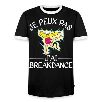 Je Peux Pas J'Ai Breakdance - T-shirt contrasté Homme - noir/blanc - Devant - AI Model Female 172 light (172cm) & AI Model Male 178 light (178cm)