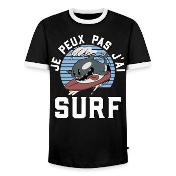 Ich kann nicht - Männer Kontrast-T-Shirt - Schwarz/Weiß - Vorne - AI Model Female 172 light (172cm) & AI Model Male 178 light (178cm)
