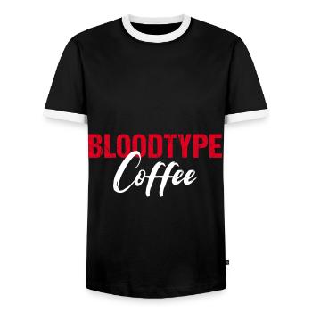 Groupe sanguin Amateurs de café - T-shirt contrasté Homme - noir/blanc - Devant - AI Model Female 172 light (172cm) & AI Model Male 178 light (178cm)