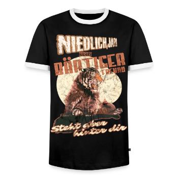 bärtiger freund niedlich? - Männer Kontrast-T-Shirt - Schwarz/Weiß - Vorne - AI Model Female 172 light (172cm) & AI Model Male 178 light (178cm)
