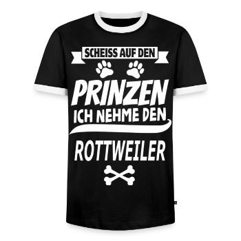 ROTTWEILER - Männer Kontrast-T-Shirt - Schwarz/Weiß - Vorne - AI Model Female 172 light (172cm) & AI Model Male 178 light (178cm)