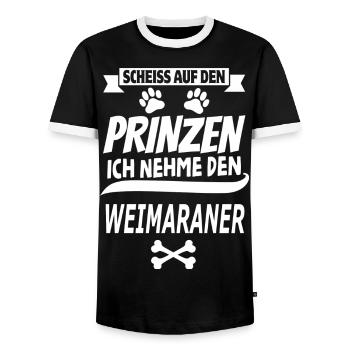 WEIMARANER - Männer Kontrast-T-Shirt - Schwarz/Weiß - Vorne - AI Model Female 172 light (172cm) & AI Model Male 178 light (178cm)