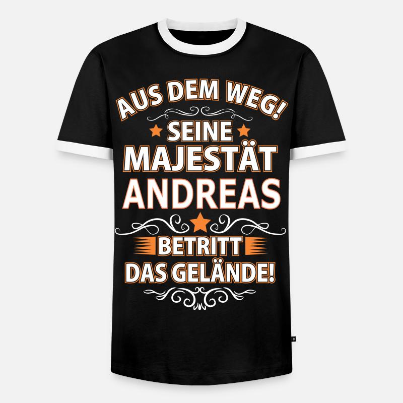ANDREAS - Männer Kontrast-T-Shirt - Schwarz/Weiß