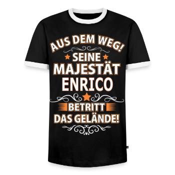 ENRICO - Männer Kontrast-T-Shirt - Schwarz/Weiß - Vorne - AI Model Female 172 light (172cm) & AI Model Male 178 light (178cm)