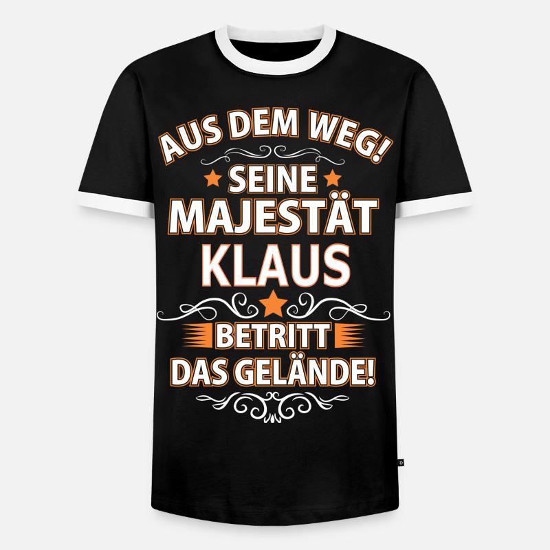 KLAUS - Männer Kontrast-T-Shirt - Schwarz/Weiß