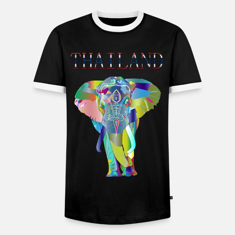THAILAND ELEFANT GESCHENK IDEE - Männer Kontrast-T-Shirt - Schwarz/Weiß