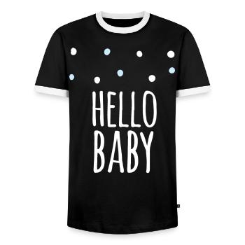 idée de cadeau naissance bébé enfant né naissance - T-shirt contrasté Homme - noir/blanc - Devant - AI Model Female 172 light (172cm) & AI Model Male 178 light (178cm)
