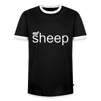 Schaf | Sheep - Männer Kontrast-T-Shirt - Schwarz/Weiß - Vorne - AI Model Female 172 light (172cm) & AI Model Male 178 light (178cm)
