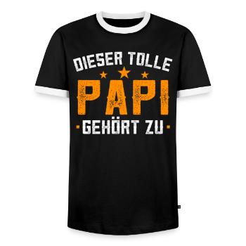 Dieser Tolle Papi Gehört zu - Männer Kontrast-T-Shirt - Schwarz/Weiß - Vorne - AI Model Female 172 light (172cm) & AI Model Male 178 light (178cm)
