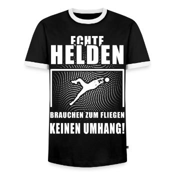 Echte Helden Tothüter Torwart cooler Spruch Sport - Männer Kontrast-T-Shirt - Schwarz/Weiß - Vorne - AI Model Female 172 light (172cm) & AI Model Male 178 light (178cm)