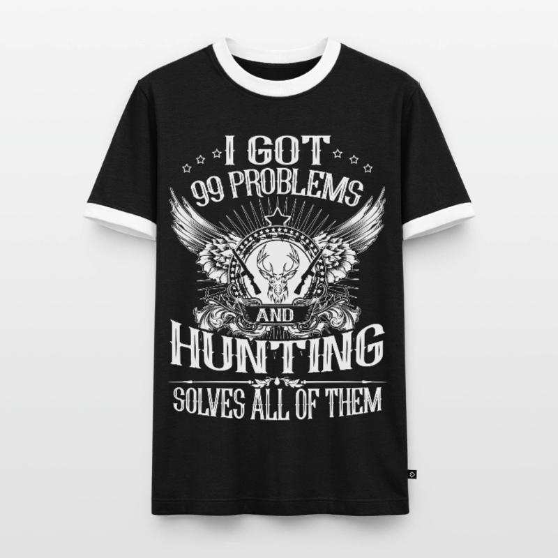 Hunting Solves Problem Men's Ringer Shirt