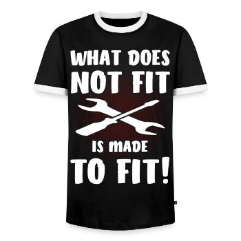 Ce qui ne rentre pas est fait pour rentrer - T-shirt contrasté Homme - noir/blanc - Devant - AI Model Female 172 light (172cm) & AI Model Male 178 light (178cm)
