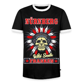 Nürnberg Franken T Shirt - Männer Kontrast-T-Shirt - Schwarz/Weiß - Vorne - AI Model Female 172 light (172cm) & AI Model Male 178 light (178cm)