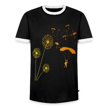 Fallschirm Paragliding Pusteblume Sport Geschenk - Men's Ringer Shirt - black/white - Front - AI Model Female 172 light (172cm) & AI Model Male 178 light (178cm)