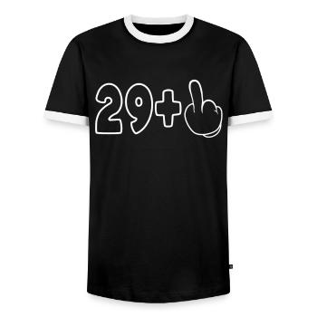 30 Geburtstag 29 + 1 Mittelfinger Geschenkidee - T-shirt contrasté Homme - noir/blanc - Devant - AI Model Female 172 light (172cm) & AI Model Male 178 light (178cm)