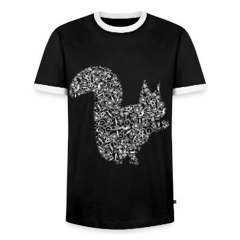 Eichhörnchen Aus Fahrrädern Tier Fahrrad - Männer Kontrast-T-Shirt - Schwarz/Weiß - Vorne - AI Model Female 172 light (172cm) & AI Model Male 178 light (178cm)