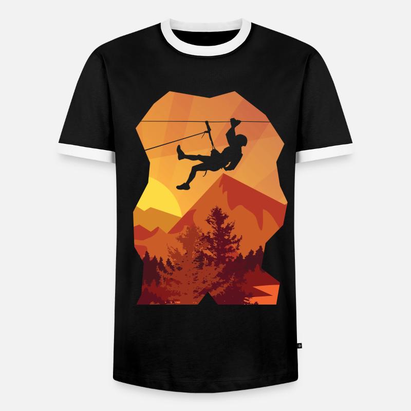 Hängender Kletterer - Männer Kontrast-T-Shirt - Schwarz/Weiß