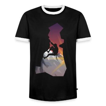 Escalade - Homme Silhouette - T-shirt contrasté Homme - noir/blanc - Devant - AI Model Female 172 light (172cm) & AI Model Male 178 light (178cm)