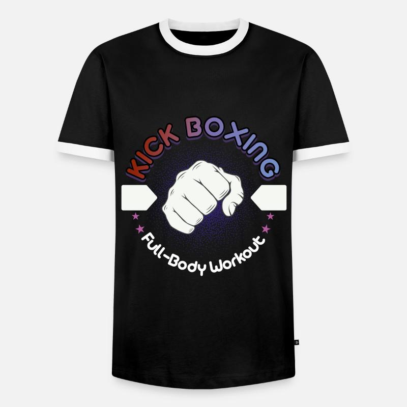 Kickboxen - Männer Kontrast-T-Shirt - Schwarz/Weiß