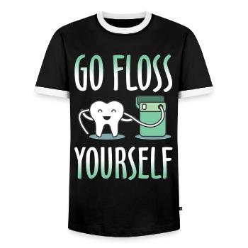 ALLEZ FLOSS VOUS-MÊME - T-shirt contrasté Homme - noir/blanc - Devant - AI Model Female 172 light (172cm) & AI Model Male 178 light (178cm)