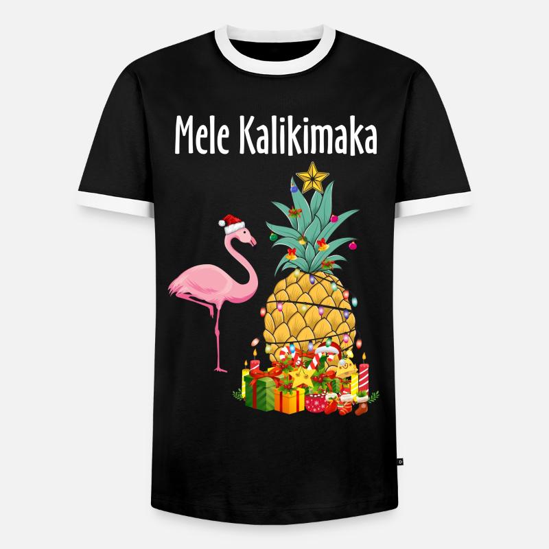 Mele Kalikimaka - Männer Kontrast-T-Shirt - Schwarz/Weiß