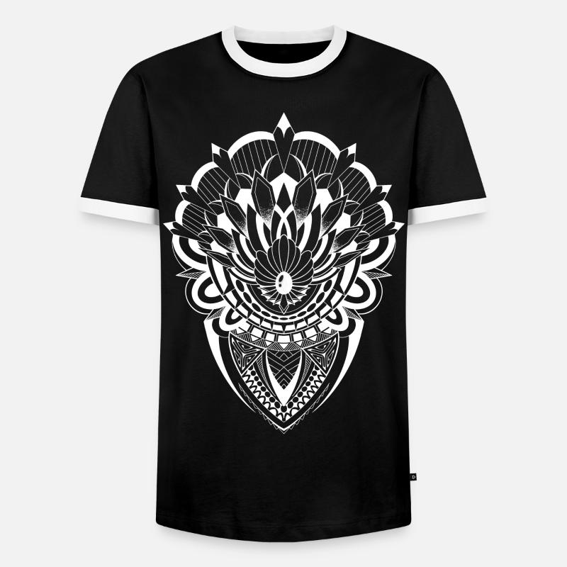 PolygeoTribal - Männer Kontrast-T-Shirt - Schwarz/Weiß