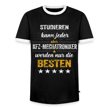 Kfz Mechatroniker Mechaniker Auto Werkstatt Spruch - Männer Kontrast-T-Shirt - Schwarz/Weiß - Vorne - AI Model Female 172 light (172cm) & AI Model Male 178 light (178cm)