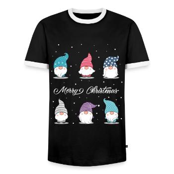 Weihnachten Wichtel - Männer Kontrast-T-Shirt - Schwarz/Weiß - Vorne - AI Model Female 172 light (172cm) & AI Model Male 178 light (178cm)