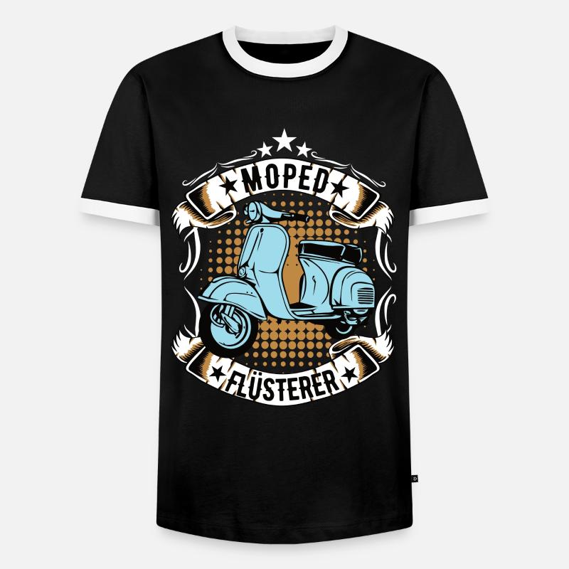 moped mofa roller mopedfahrer mofafahrer oldtimer - Männer Kontrast-T-Shirt - Schwarz/Weiß