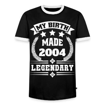 Né en 2004 légendaire 18e anniversaire - T-shirt contrasté Homme - noir/blanc - Devant - AI Model Female 172 light (172cm) & AI Model Male 178 light (178cm)