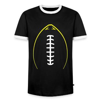 Silhouette de football américain - T-shirt contrasté Homme - noir/blanc - Devant - AI Model Female 172 light (172cm) & AI Model Male 178 light (178cm)