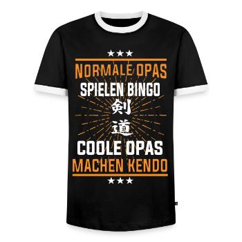 Coole Opas machen Kendo - Männer Kontrast-T-Shirt - Schwarz/Weiß - Vorne - AI Model Female 172 light (172cm) & AI Model Male 178 light (178cm)
