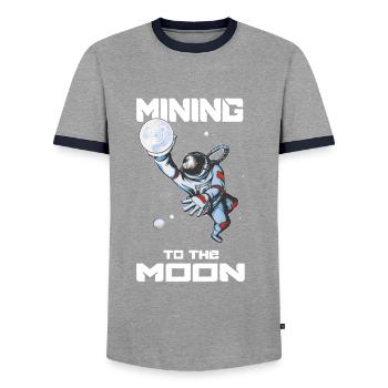 Krypto Crypto Helium Mining HNT Bitcoin Blockchain - Männer Kontrast-T-Shirt - Grau/Navy  - Vorne - AI Model Female 172 light (172cm) & AI Model Male 178 light (178cm)