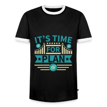 Krypto Crypto Helium Mining HNT Bitcoin Blockchain - Männer Kontrast-T-Shirt - Schwarz/Weiß - Vorne - AI Model Female 172 light (172cm) & AI Model Male 178 light (178cm)
