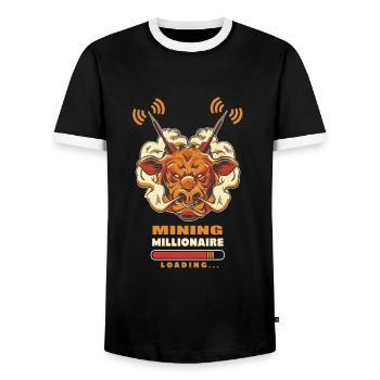 Krypto Crypto Helium Mining HNT Bitcoin Blockchain - Männer Kontrast-T-Shirt - Schwarz/Weiß - Vorne - AI Model Female 172 light (172cm) & AI Model Male 178 light (178cm)