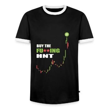 Krypto Crypto Helium Mining HNT Bitcoin Blockchain - Männer Kontrast-T-Shirt - Schwarz/Weiß - Vorne - AI Model Female 172 light (172cm) & AI Model Male 178 light (178cm)