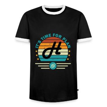 Krypto Crypto Helium Mining HNT Bitcoin Blockchain - Männer Kontrast-T-Shirt - Schwarz/Weiß - Vorne - AI Model Female 172 light (172cm) & AI Model Male 178 light (178cm)