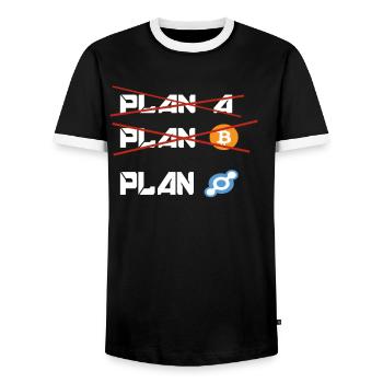 Krypto Crypto Helium Mining HNT Bitcoin Blockchain - Männer Kontrast-T-Shirt - Schwarz/Weiß - Vorne - AI Model Female 172 light (172cm) & AI Model Male 178 light (178cm)